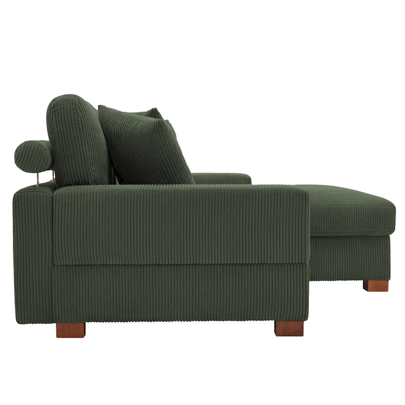 Modernes L-förmiges modulares Cordsofa mit Kissen