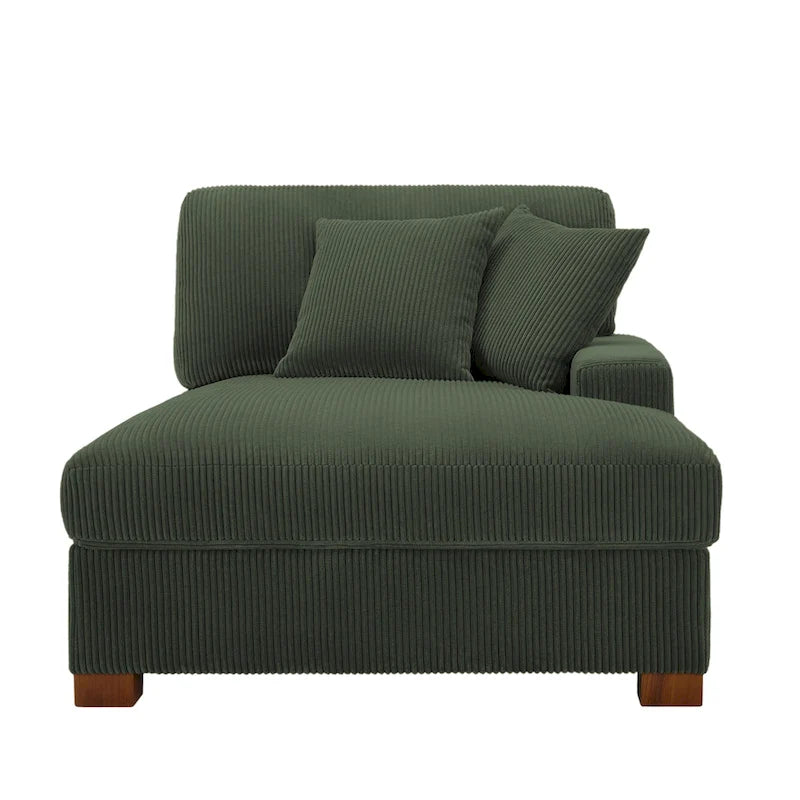 Modernes L-förmiges modulares Cordsofa mit Kissen