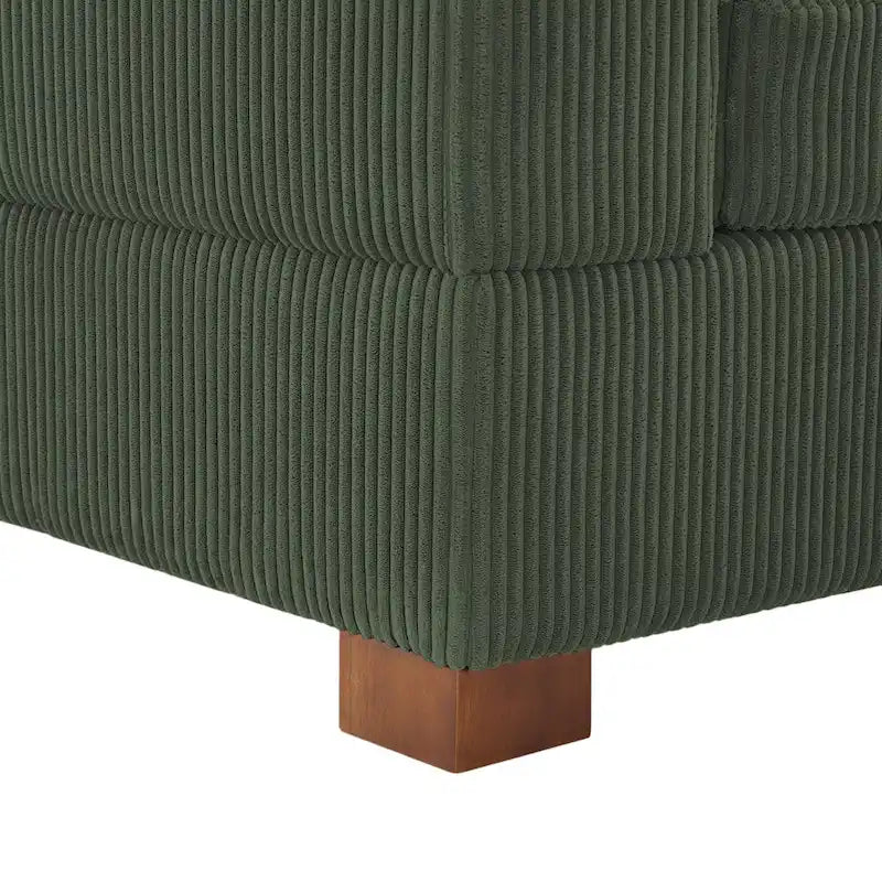 Modernes L-förmiges modulares Cordsofa mit Kissen