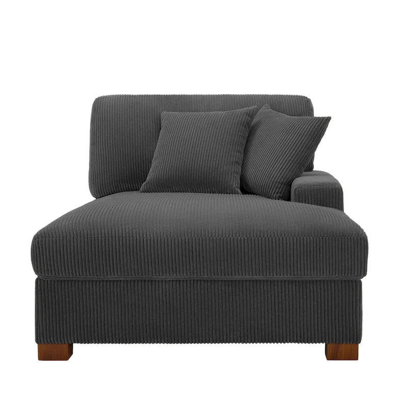 Modernes L-förmiges modulares Cordsofa mit Kissen