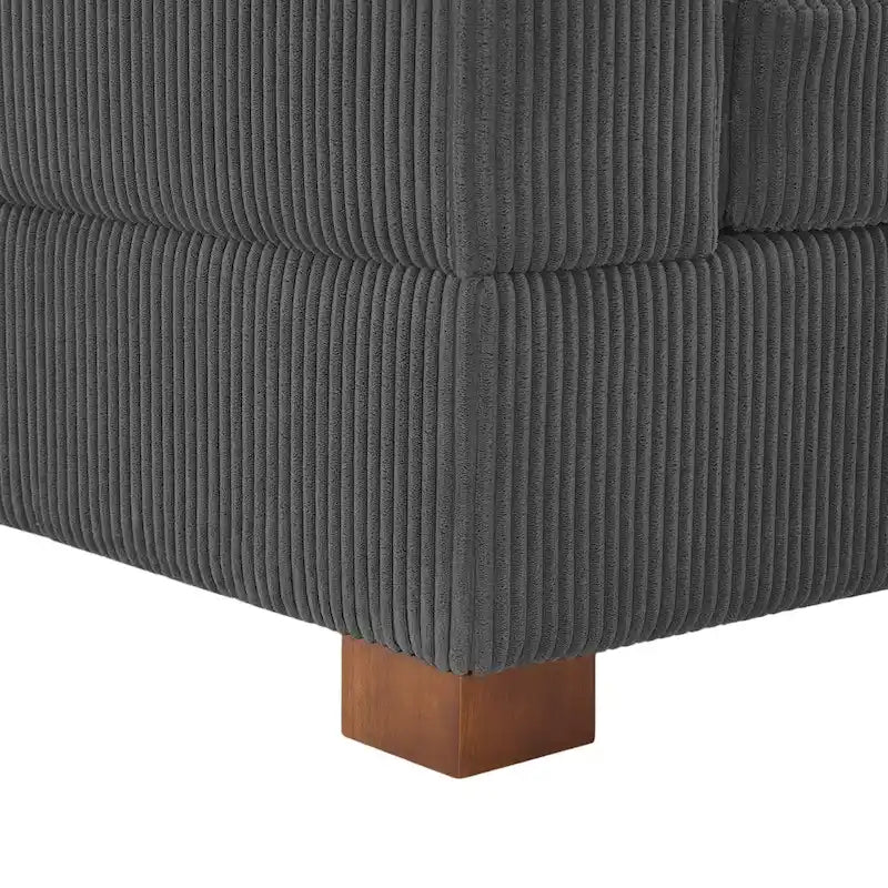 Modernes L-förmiges modulares Cordsofa mit Kissen