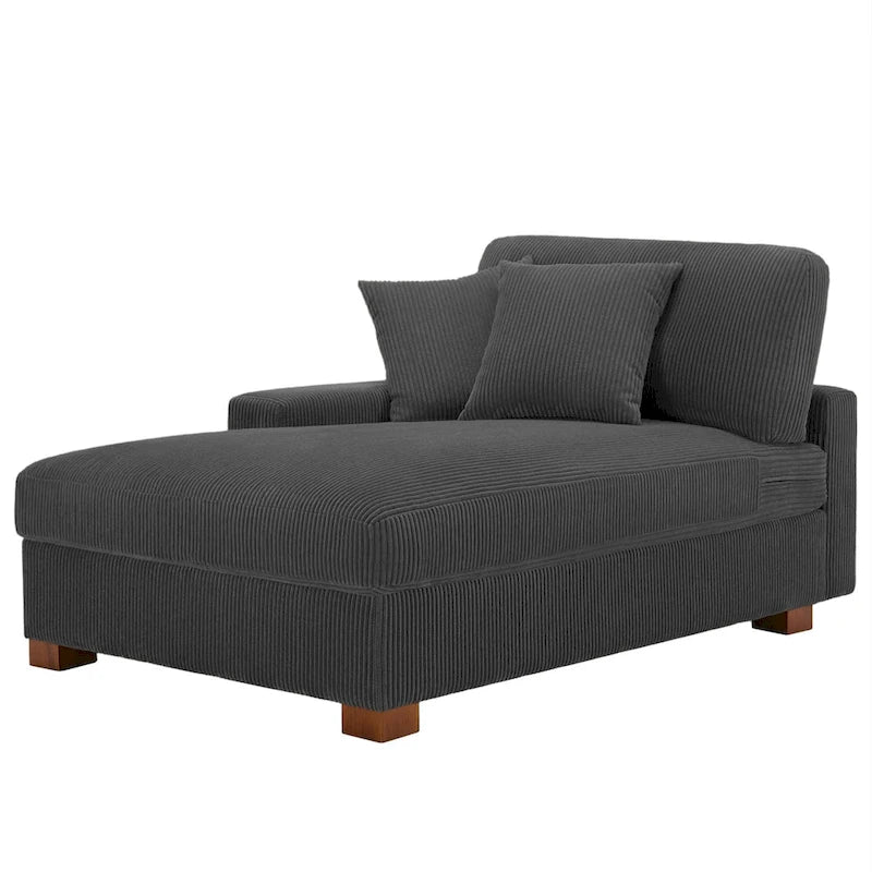Modernes L-förmiges modulares Cordsofa mit Kissen