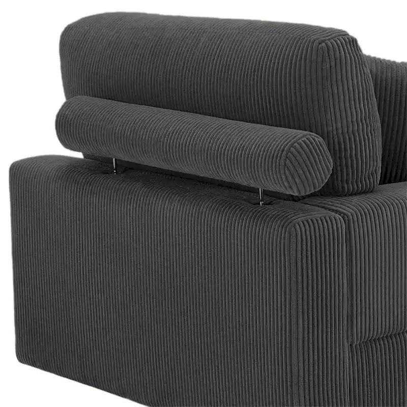 Modernes L-förmiges modulares Cordsofa mit Kissen