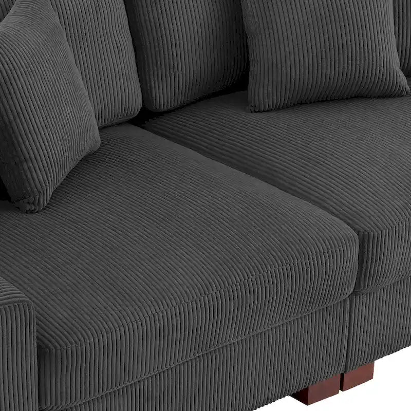 Sofá seccional modular de pana con cojines