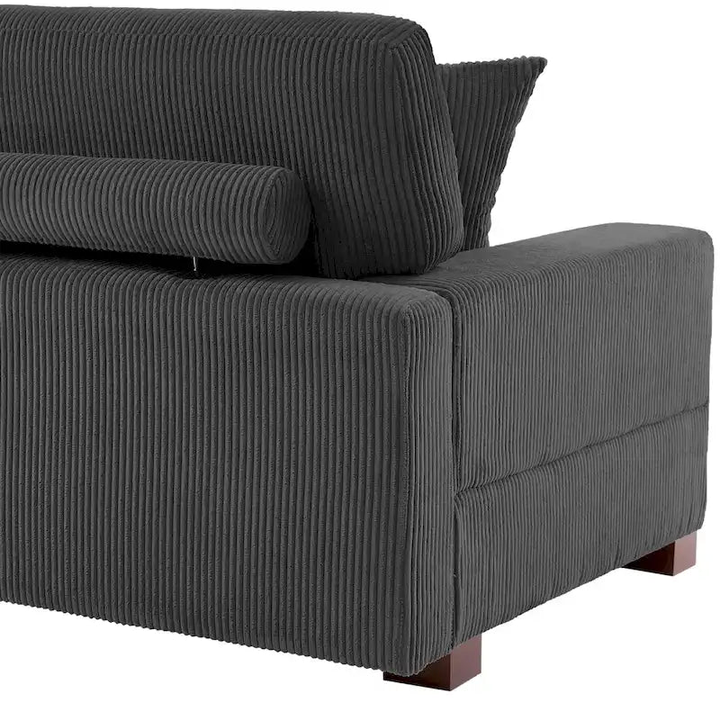 Sofá seccional modular de pana con cojines