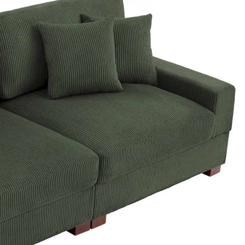 Sofá seccional modular de pana con cojines