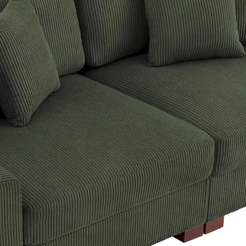 Sofá seccional modular de pana con cojines