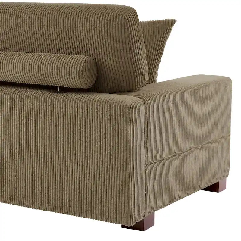 Sofá seccional modular de pana con cojines