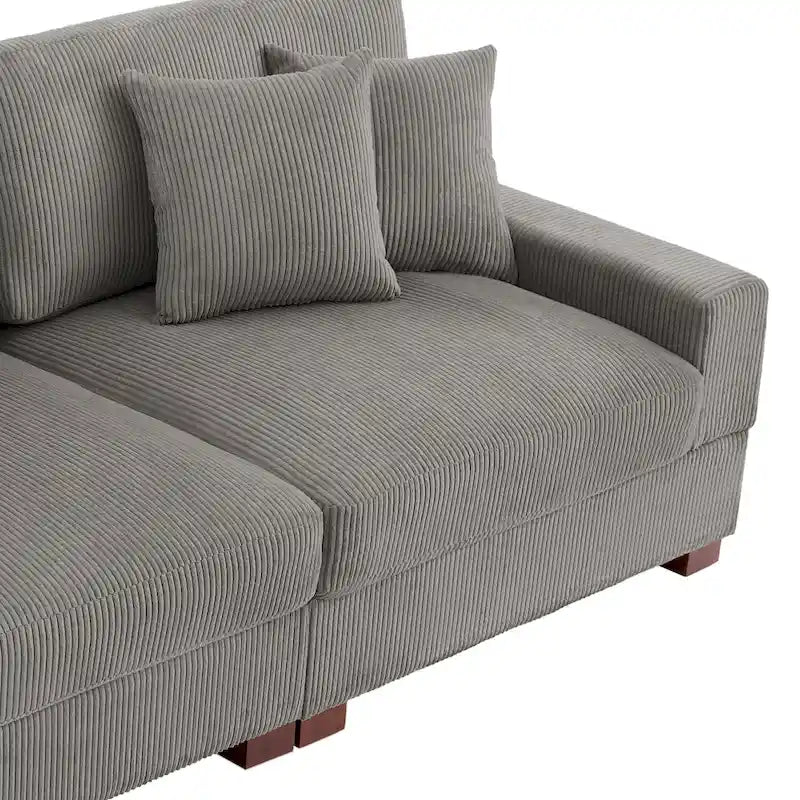 Sofá seccional modular de pana con cojines