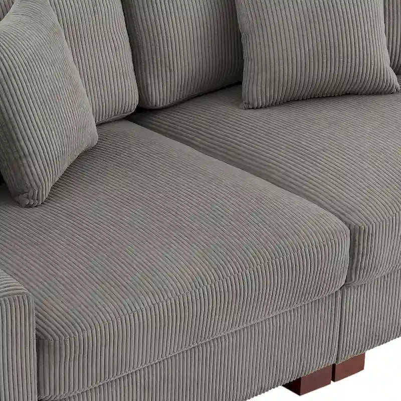Sofá seccional modular de pana con cojines
