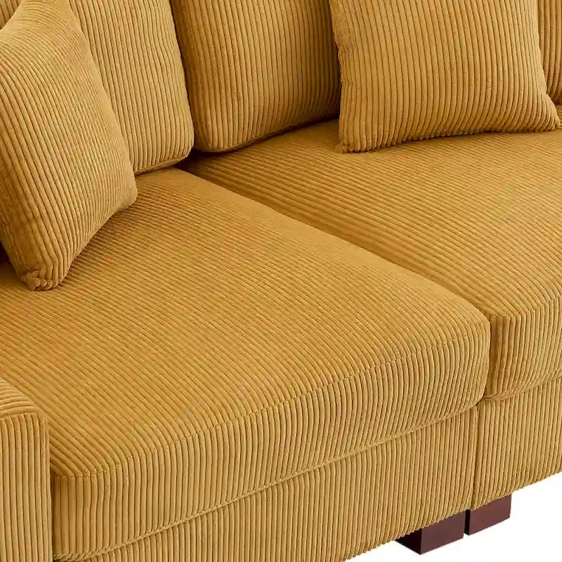 Sofá seccional modular de pana con cojines