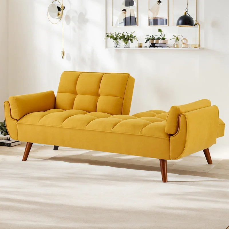 75.39 Schlafsofa mit Kissen, ausziehbares Sofa und klappbares Zweisitzersofa fürs Wohnzimmer