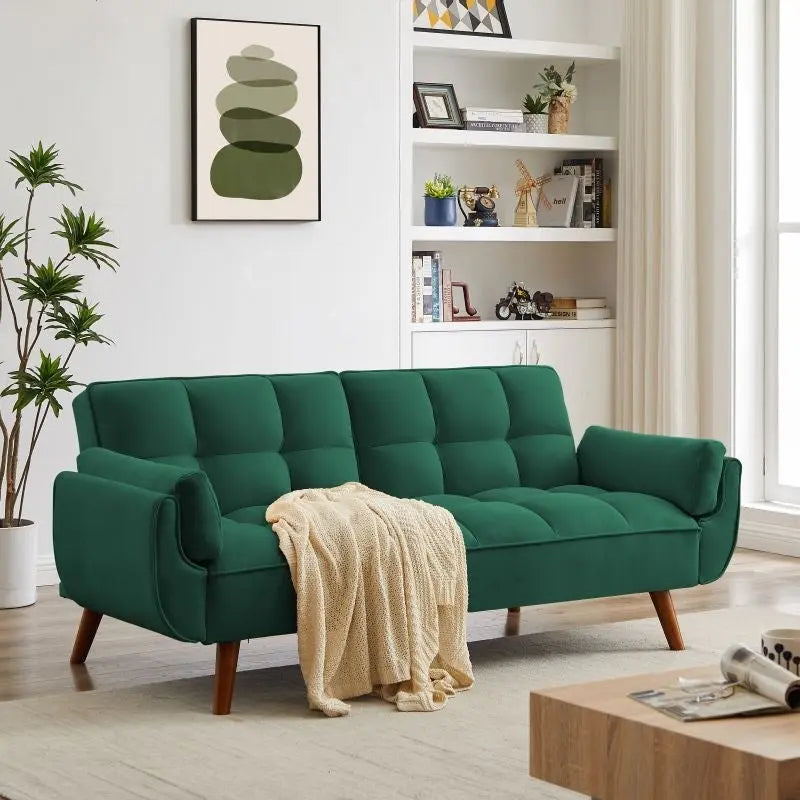 75.39 Schlafsofa mit Kissen, ausziehbares Sofa und klappbares Zweisitzersofa fürs Wohnzimmer