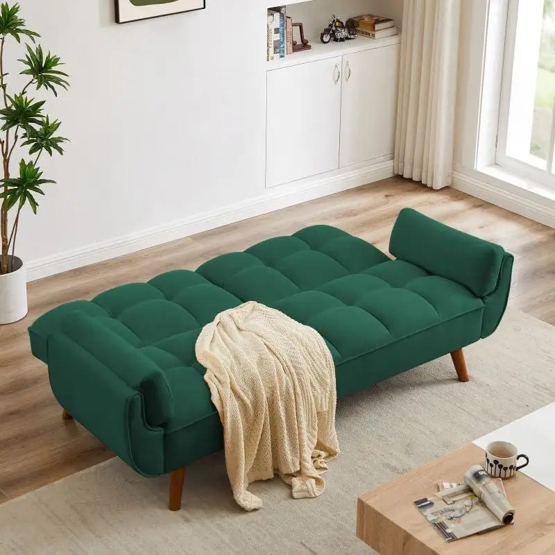 75.39 Schlafsofa mit Kissen, ausziehbares Sofa und klappbares Zweisitzersofa fürs Wohnzimmer