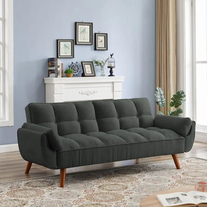 75.39 Schlafsofa mit Kissen, ausziehbares Sofa und klappbares Zweisitzersofa fürs Wohnzimmer