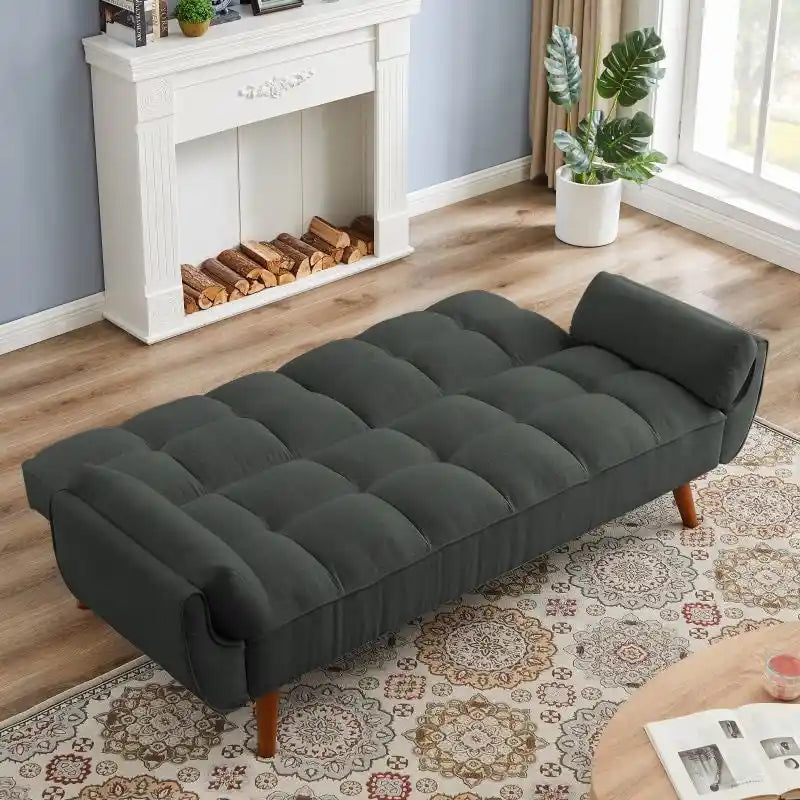 75.39 Schlafsofa mit Kissen, ausziehbares Sofa und klappbares Zweisitzersofa fürs Wohnzimmer