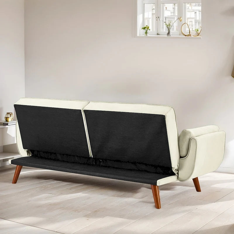 75.39 Schlafsofa mit Kissen, ausziehbares Sofa und klappbares Zweisitzersofa fürs Wohnzimmer