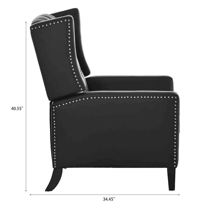 Sillón reclinable manual con respaldo alado y ancho - 34.45 x 27.16 x 40.55
