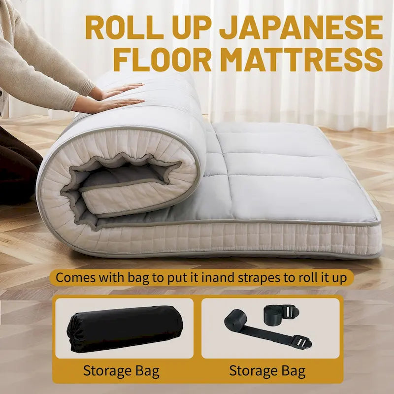Roll-up-Bodenmatratze im japanischen Stil mit Aufbewahrungstasche