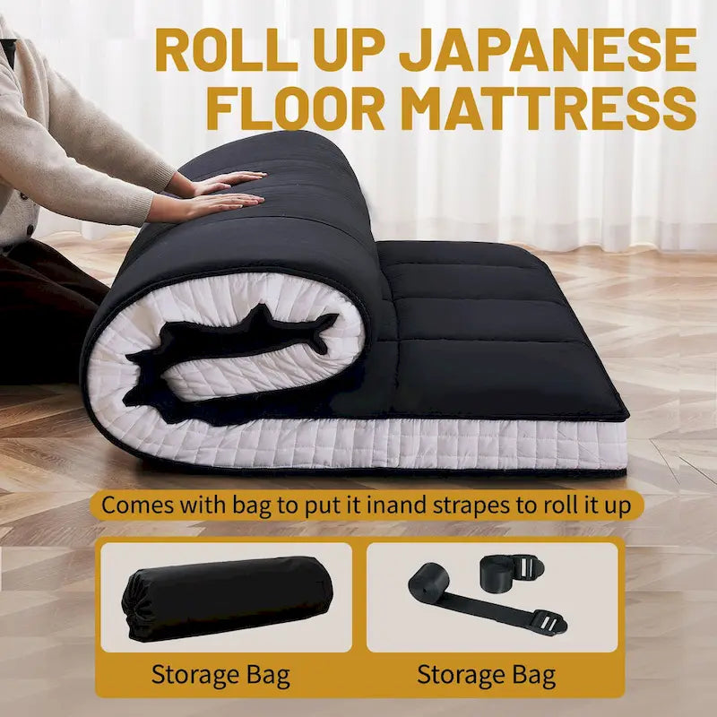 Roll-up-Bodenmatratze im japanischen Stil mit Aufbewahrungstasche
