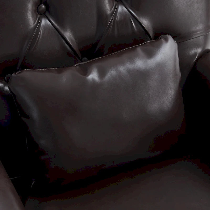 Juego de 2 sillas con brazos tapizadas y botones capitoné, silla decorativa con cojín lumbar, beige/gris/azul claro