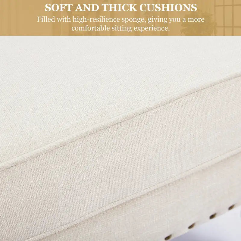 Juego de 2 sillas con brazos tapizadas y botones capitoné, silla decorativa con cojín lumbar, beige/gris/azul claro