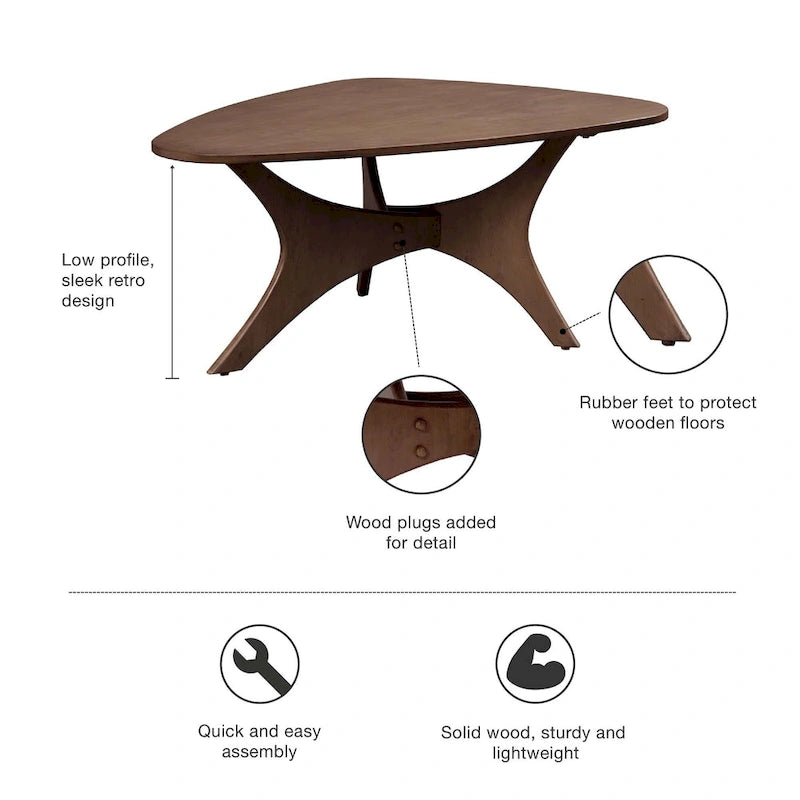 Dreieckiger Couchtisch aus Holz