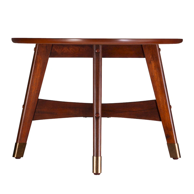 Mesa de centro ovalada de madera de estilo moderno de mediados de siglo