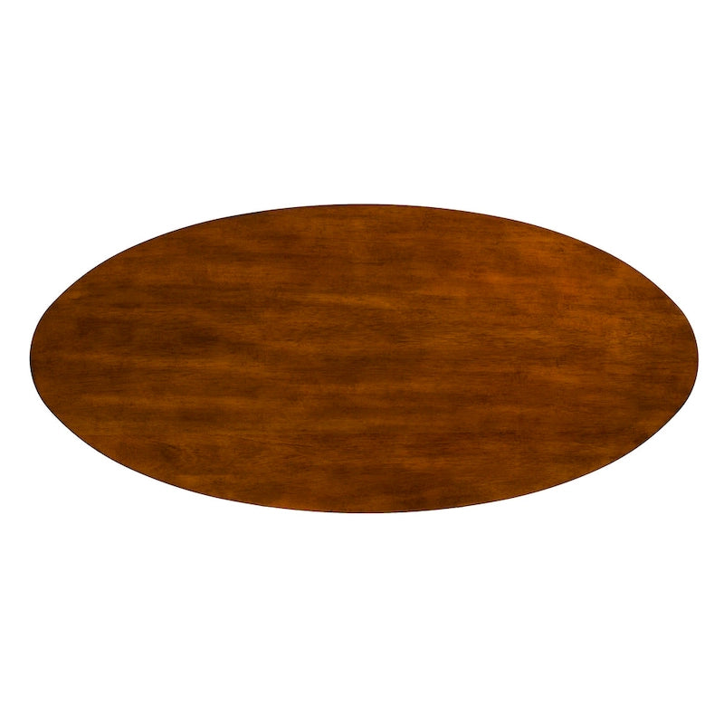 Mesa de centro ovalada de madera de estilo moderno de mediados de siglo