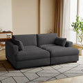 Großes modulares Cord-Ecksofa mit Schlaffunktion und Chaiselongue