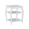 Mesa auxiliar rústica de madera con 2 estantes