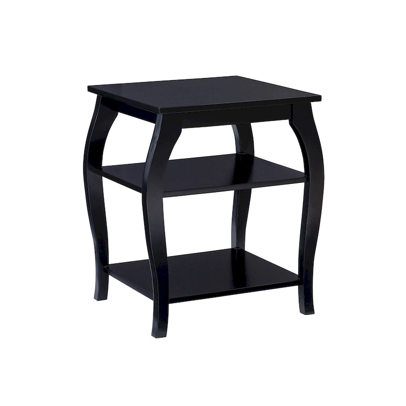 Table d’appoint de style campagne en bois avec 2 étagères