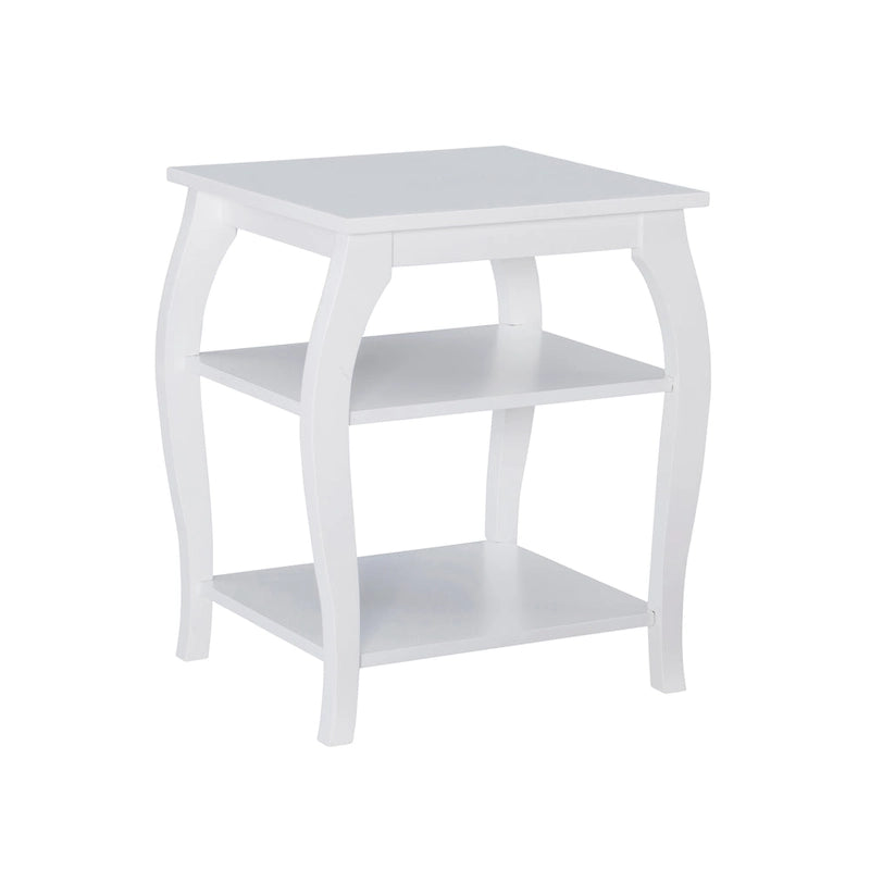 Mesa auxiliar rústica de madera con 2 estantes