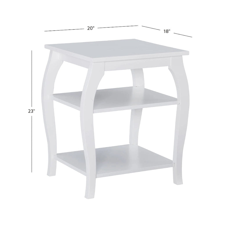 Mesa auxiliar rústica de madera con 2 estantes