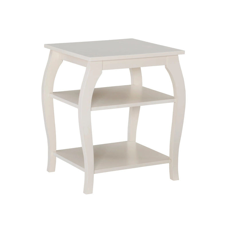 Mesa auxiliar rústica de madera con 2 estantes