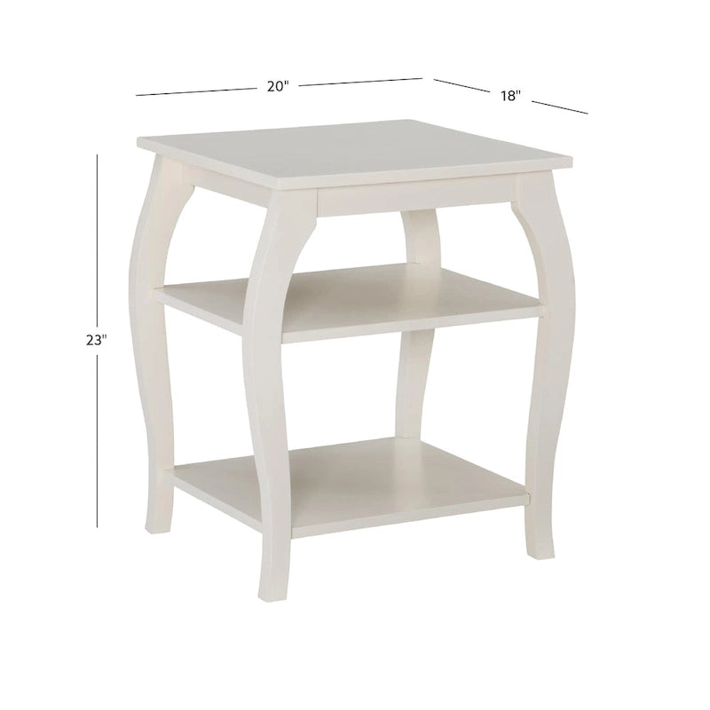 Mesa auxiliar rústica de madera con 2 estantes