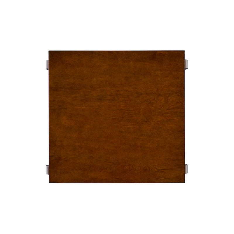 Mesa auxiliar rústica de madera con 2 estantes