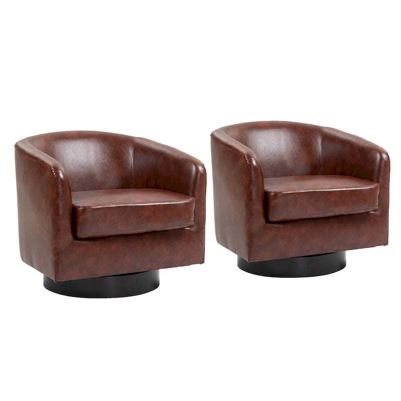 Juego de 2 sillas decorativas de tela giratorias 360, sillones tipo barril