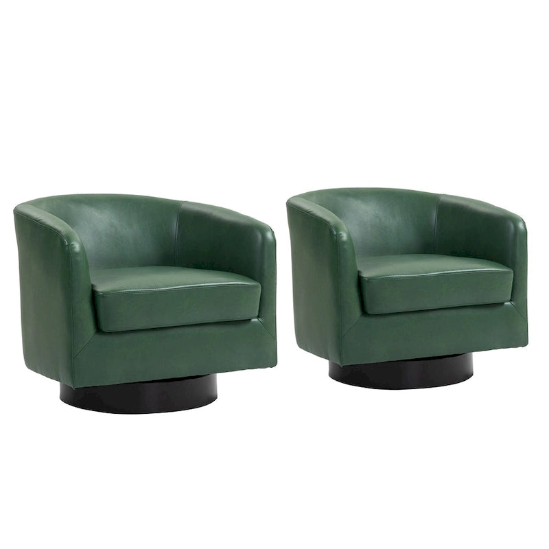 Juego de 2 sillas decorativas de tela giratorias 360, sillones tipo barril