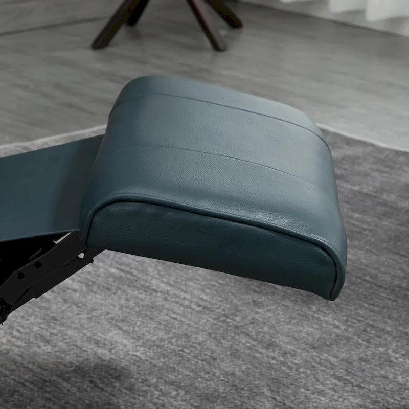 Sillón reclinable de cuero sintético con base giratoria y ajuste manual, con reposapiés cómodo y relajante