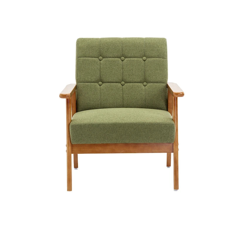 Silla decorativa de madera maciza de estilo moderno de mediados de siglo para sala, dormitorio o estudio