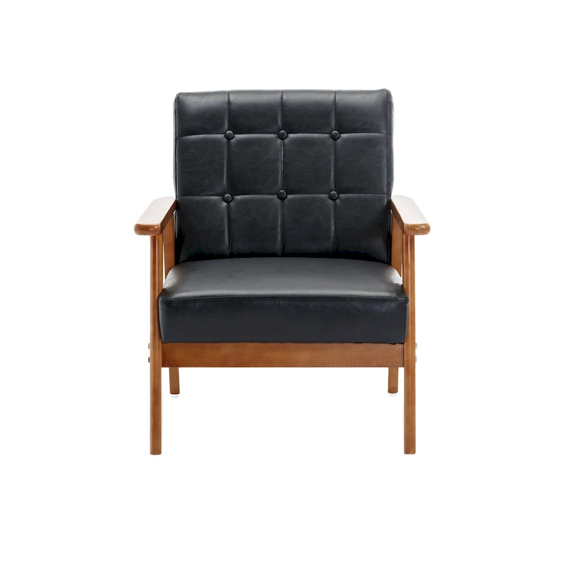 Silla decorativa de madera maciza de estilo moderno de mediados de siglo para sala, dormitorio o estudio