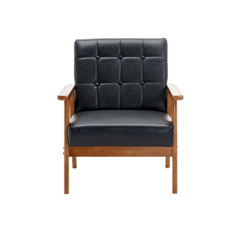 Chaise d’appoint en bois massif moderne du milieu du siècle pour salon, chambre ou studio