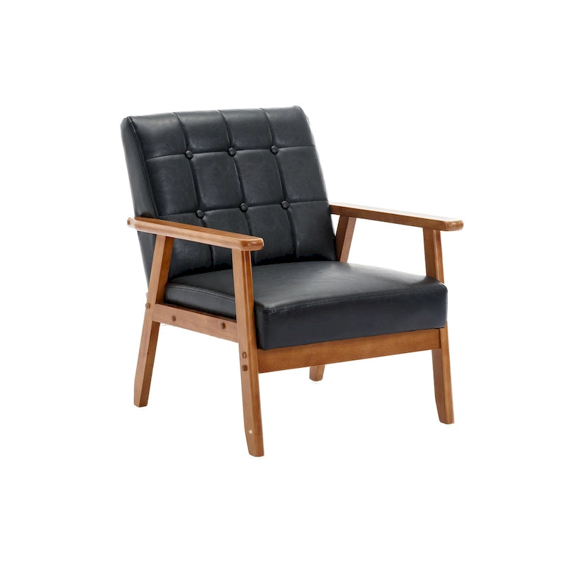 Chaise d’appoint en bois massif moderne du milieu du siècle pour salon, chambre ou studio