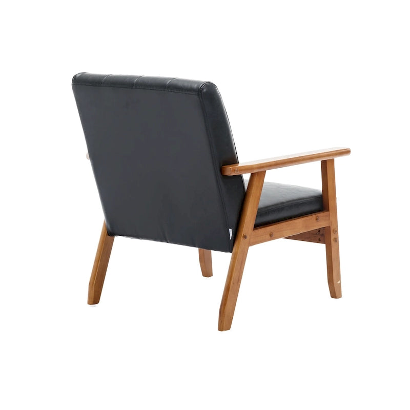 Chaise d’appoint en bois massif moderne du milieu du siècle pour salon, chambre ou studio