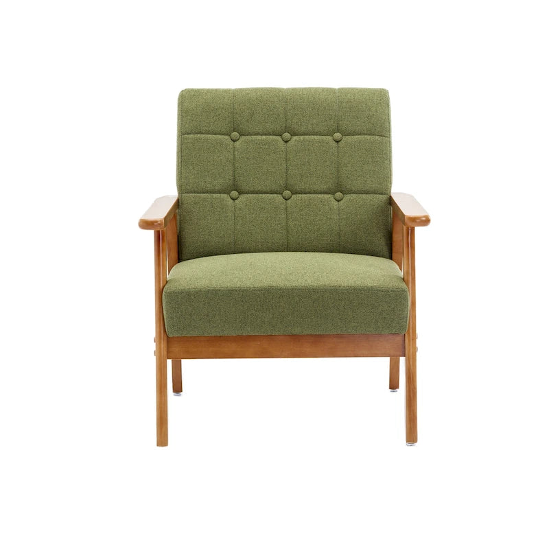 Chaise d’appoint en bois massif moderne du milieu du siècle pour salon, chambre ou studio