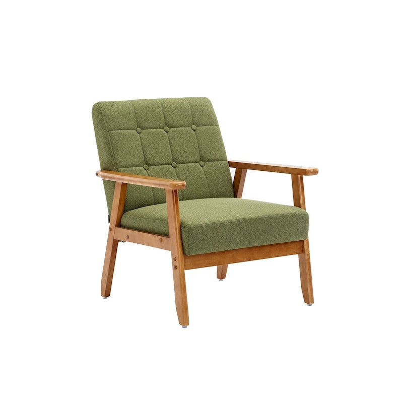 Chaise d’appoint en bois massif moderne du milieu du siècle pour salon, chambre ou studio