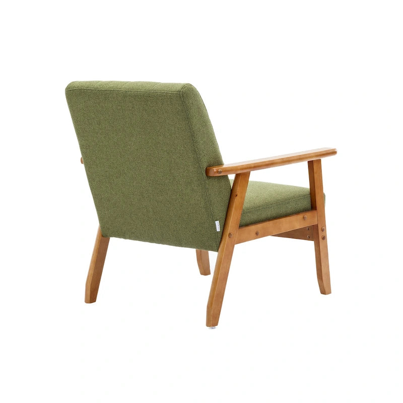 Chaise d’appoint en bois massif moderne du milieu du siècle pour salon, chambre ou studio