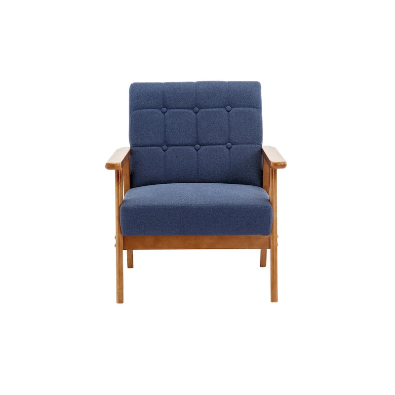 Chaise d’appoint en bois massif moderne du milieu du siècle pour salon, chambre ou studio