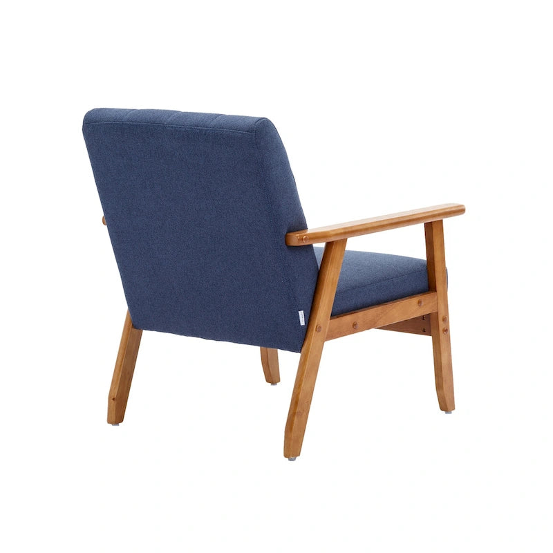 Chaise d’appoint en bois massif moderne du milieu du siècle pour salon, chambre ou studio